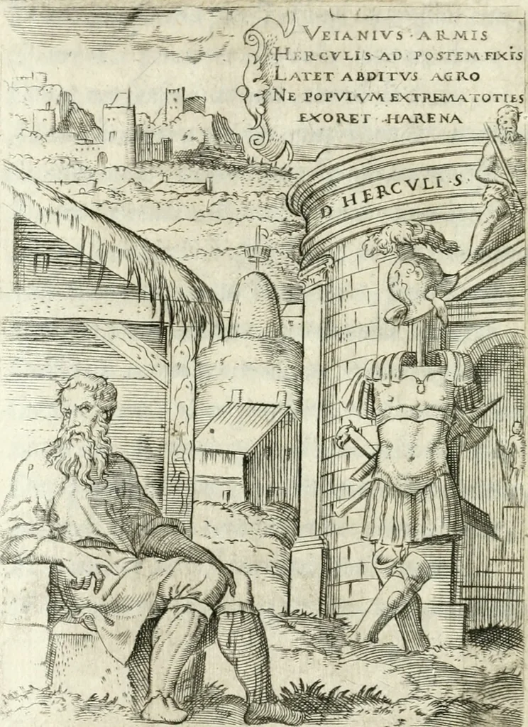An illustration from Achillis Bocchii bonon. Symbolicarvm qvaestionvm de vniuerso genere, quas serio ludebat, libri qvinqve, 1574, leaf 353