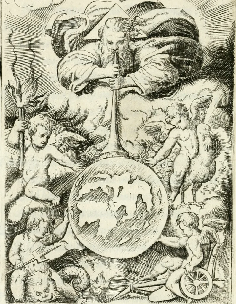 An illustration from Achillis Bocchii bonon. Symbolicarvm qvaestionvm de vniuerso genere, quas serio ludebat, libri qvinqve, 1574, leaf 379