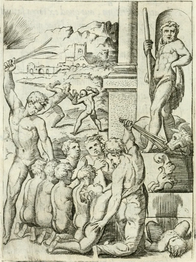 An illustration from Achillis Bocchii bonon. Symbolicarvm qvaestionvm de vniuerso genere, quas serio ludebat, libri qvinqve, 1574, leaf 381