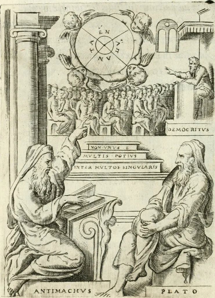 An illustration from Achillis Bocchii bonon. Symbolicarvm qvaestionvm de vniuerso genere, quas serio ludebat, libri qvinqve, 1574, leaf 393