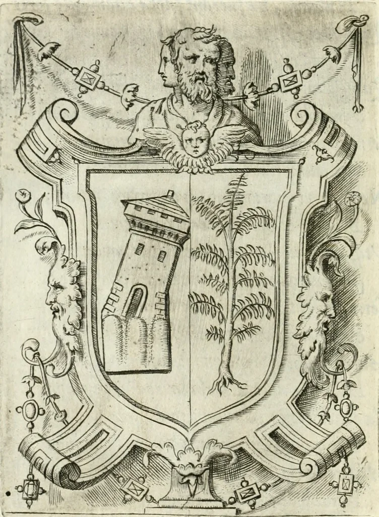 An illustration from Achillis Bocchii bonon. Symbolicarvm qvaestionvm de vniuerso genere, quas serio ludebat, libri qvinqve, 1574, leaf 397