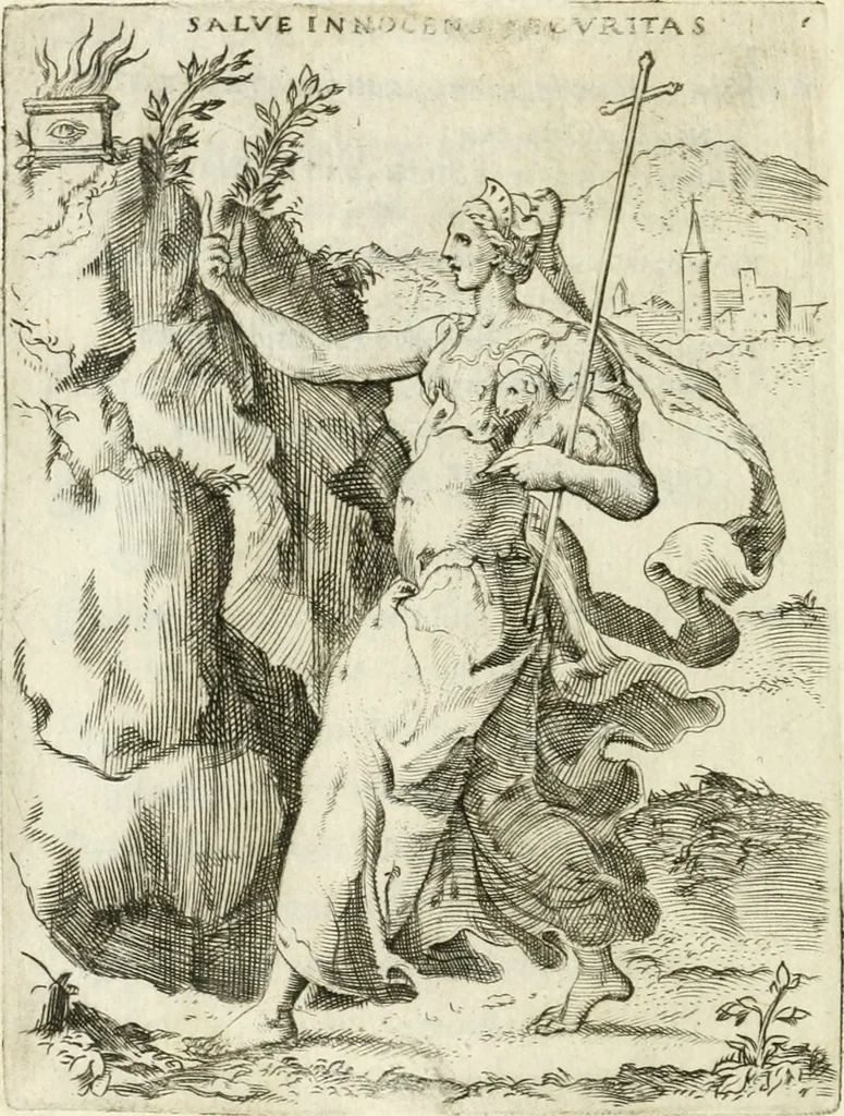 An illustration from Achillis Bocchii bonon. Symbolicarvm qvaestionvm de vniuerso genere, quas serio ludebat, libri qvinqve, 1574, leaf 407