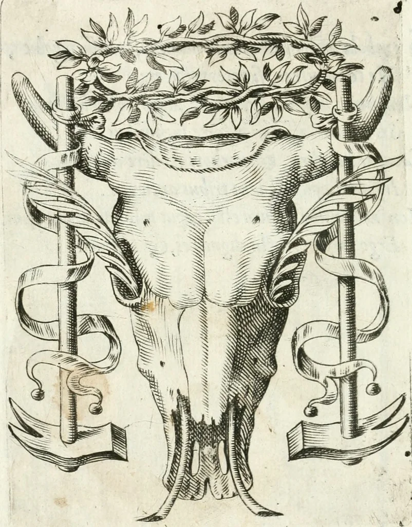 An illustration from Achillis Bocchii bonon. Symbolicarvm qvaestionvm de vniuerso genere, quas serio ludebat, libri qvinqve, 1574, leaf 57