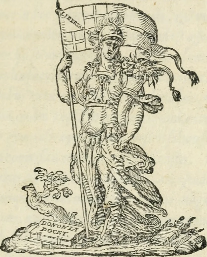 An illustration from Achillis Bocchii bonon. Symbolicarvm qvaestionvm de vniuerso genere, quas serio ludebat, libri qvinqve, 1574, leaf 6