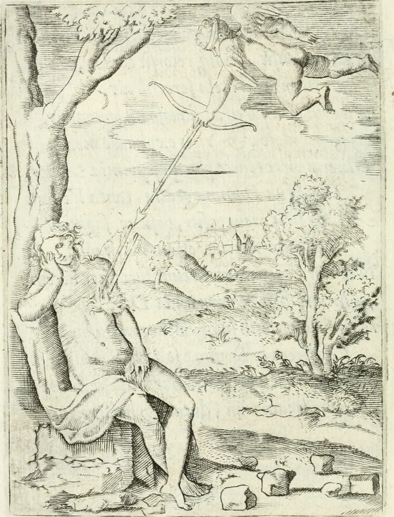 An illustration from Achillis Bocchii bonon. Symbolicarvm qvaestionvm de vniuerso genere, quas serio ludebat, libri qvinqve, 1574, leaf 73