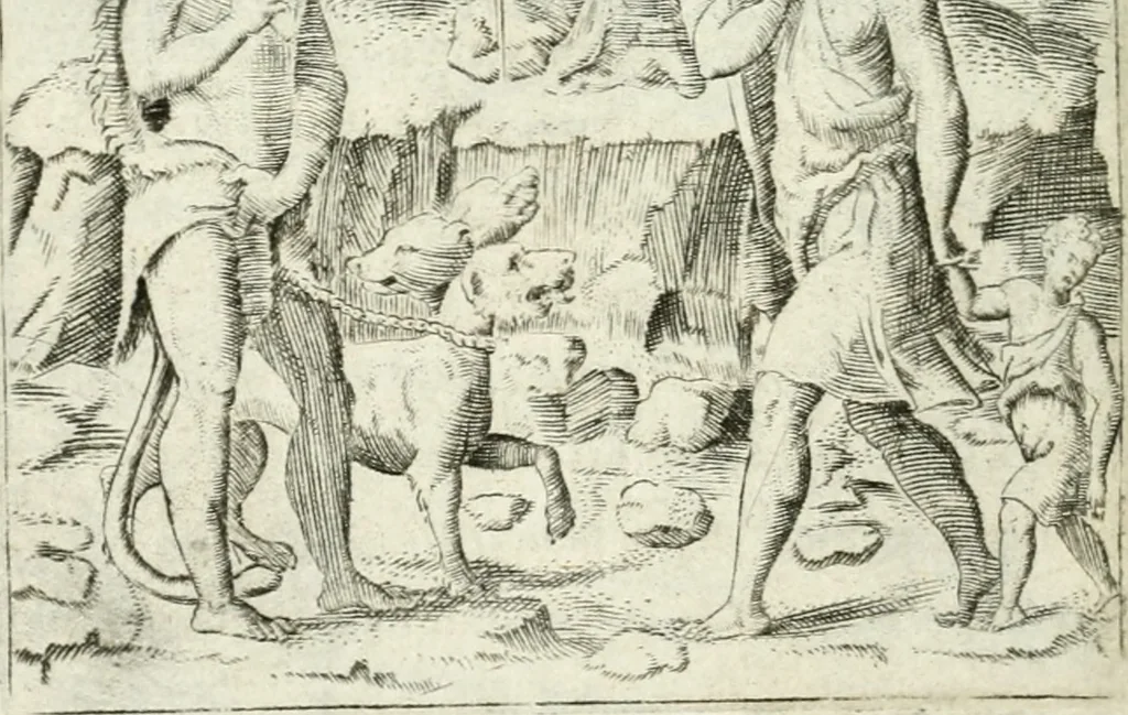 An illustration from Achillis Bocchii bonon. Symbolicarvm qvaestionvm de vniuerso genere, quas serio ludebat, libri qvinqve, 1574, leaf 77