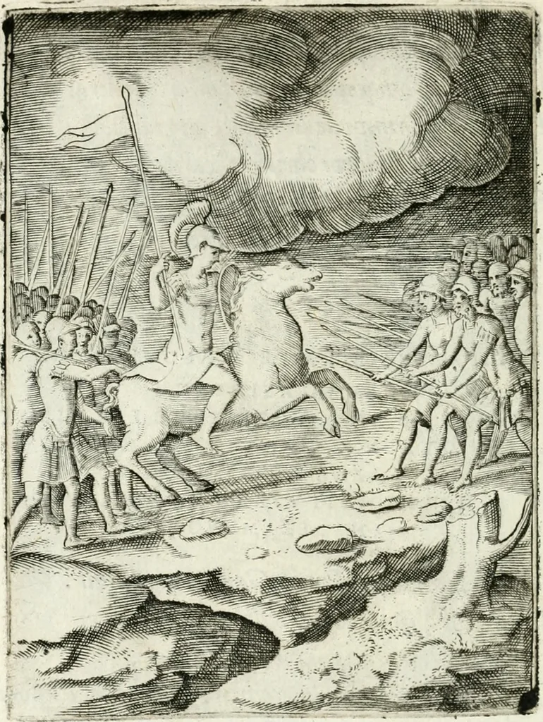 An illustration from Achillis Bocchii bonon. Symbolicarvm qvaestionvm de vniuerso genere, quas serio ludebat, libri qvinqve, 1574, leaf 91