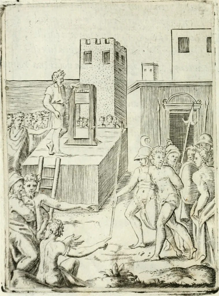 An illustration from Achillis Bocchii bonon. Symbolicarvm qvaestionvm de vniuerso genere, quas serio ludebat, libri qvinqve, 1574, leaf 95