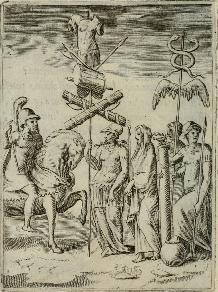 An illustration from Achillis Bocchii Bonon. Symbolicarum quaestionum, de vniuerso genere, quas serio ludebat, libri quinque, 1574, leaf 103