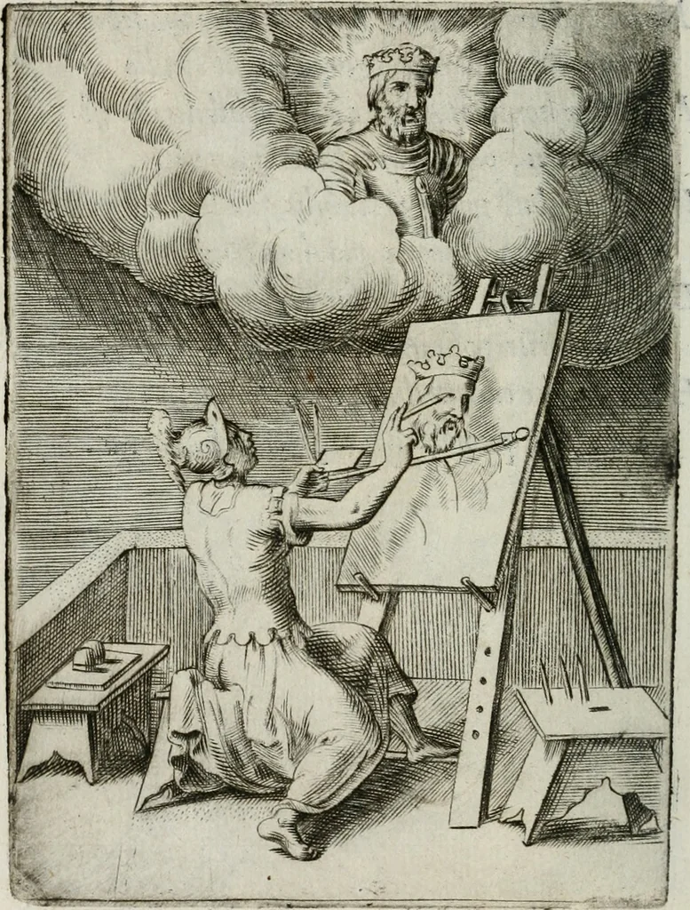 An illustration from Achillis Bocchii Bonon. Symbolicarum quaestionum, de vniuerso genere, quas serio ludebat, libri quinque, 1574, leaf 107
