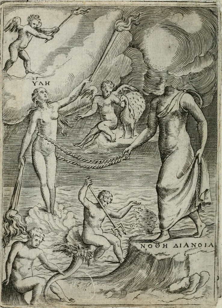 An illustration from Achillis Bocchii Bonon. Symbolicarum quaestionum, de vniuerso genere, quas serio ludebat, libri quinque, 1574, leaf 115