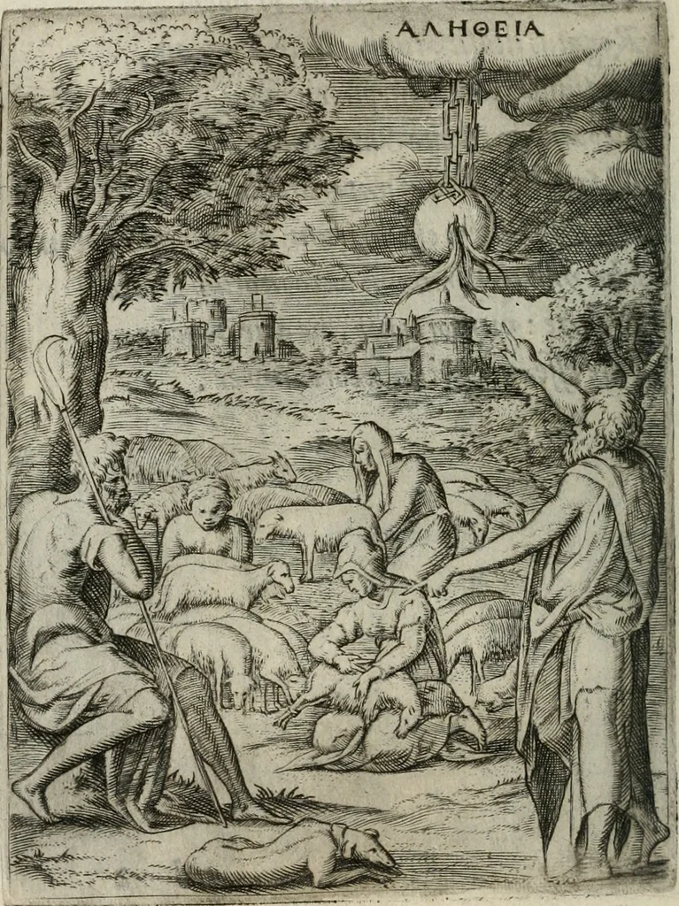 An illustration from Achillis Bocchii Bonon. Symbolicarum quaestionum, de vniuerso genere, quas serio ludebat, libri quinque, 1574, leaf 123