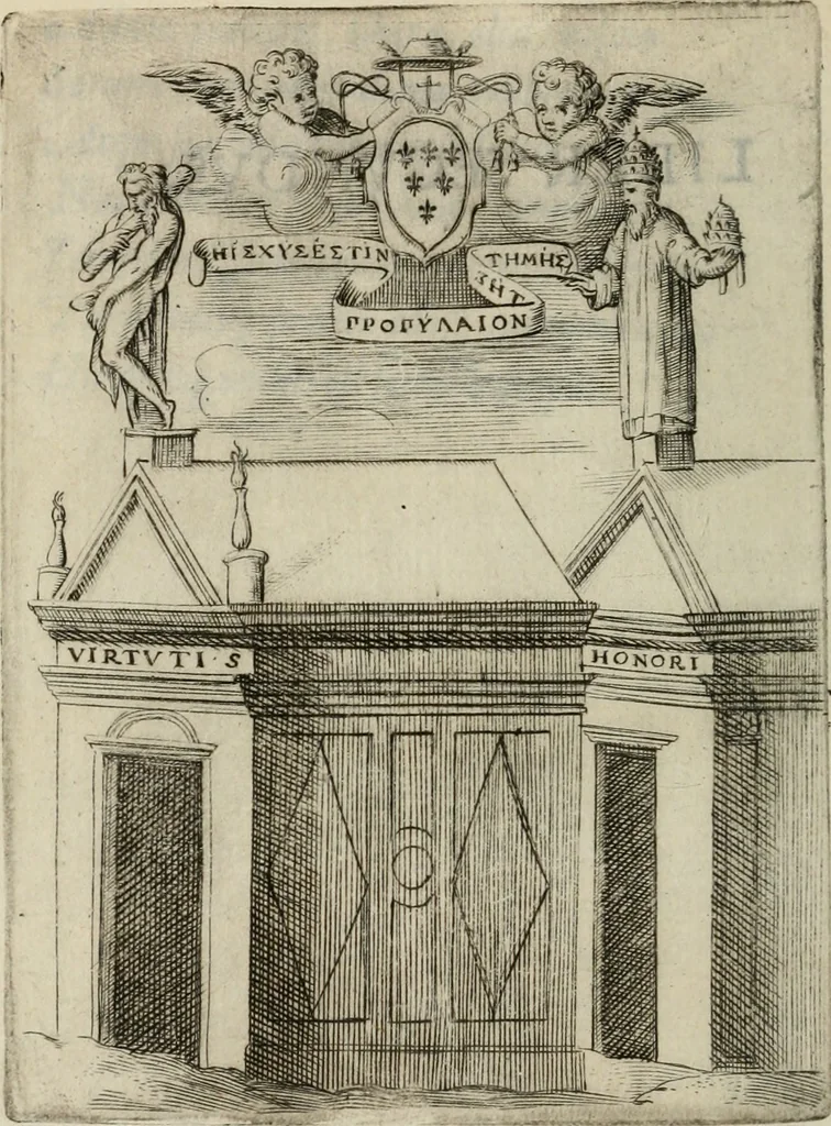 An illustration from Achillis Bocchii Bonon. Symbolicarum quaestionum, de vniuerso genere, quas serio ludebat, libri quinque, 1574, leaf 127