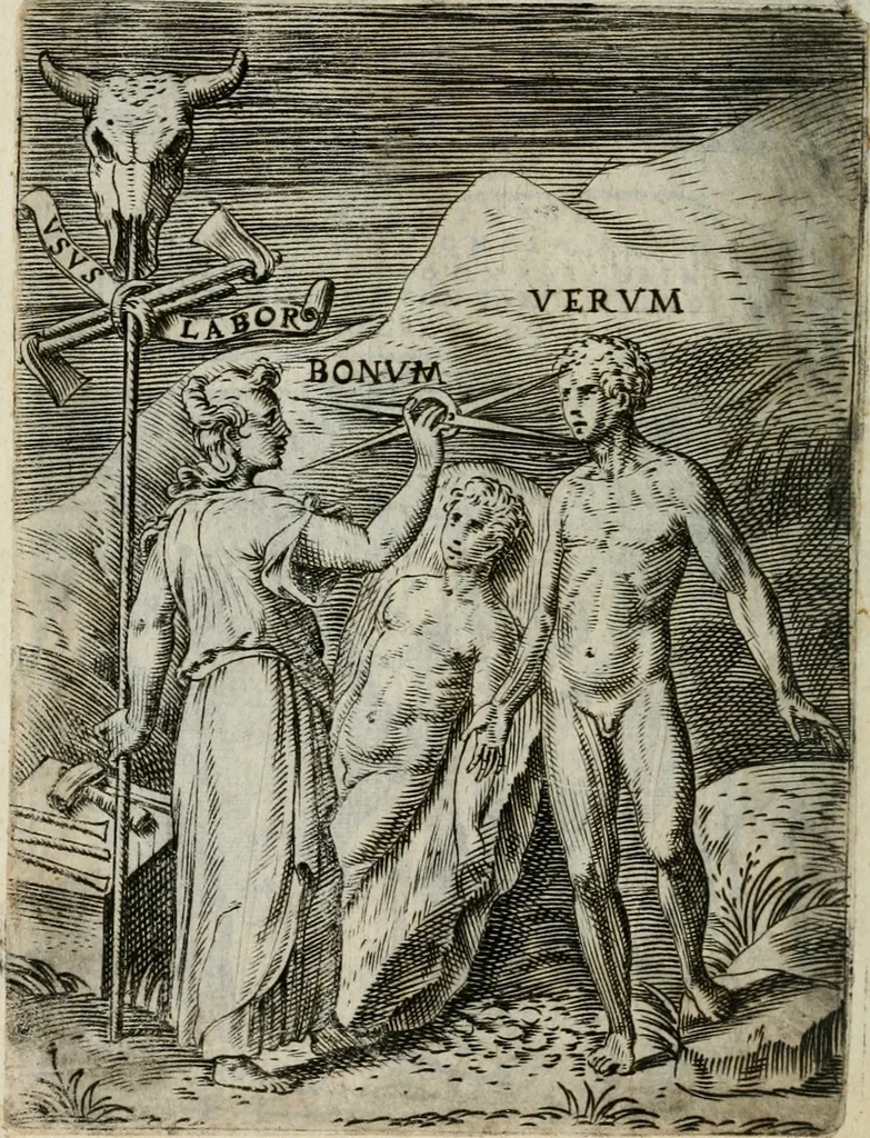 An illustration from Achillis Bocchii Bonon. Symbolicarum quaestionum, de vniuerso genere, quas serio ludebat, libri quinque, 1574, leaf 133