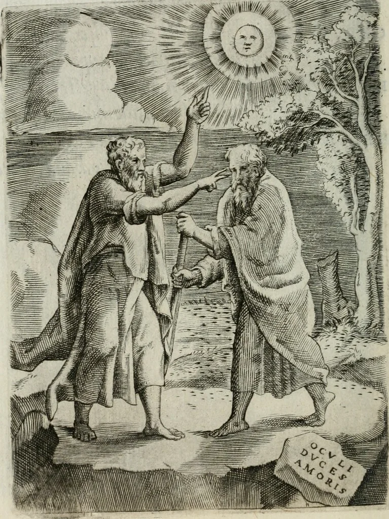 An illustration from Achillis Bocchii Bonon. Symbolicarum quaestionum, de vniuerso genere, quas serio ludebat, libri quinque, 1574, leaf 141