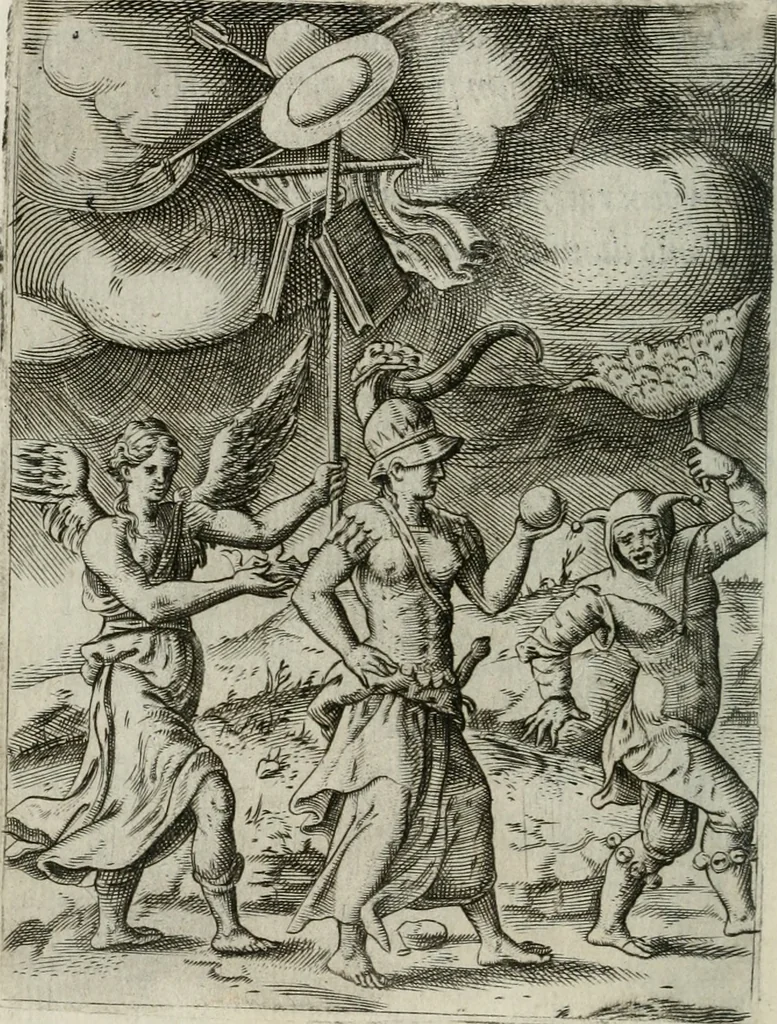 An illustration from Achillis Bocchii Bonon. Symbolicarum quaestionum, de vniuerso genere, quas serio ludebat, libri quinque, 1574, leaf 145