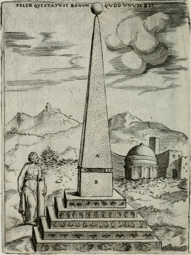 An illustration from Achillis Bocchii Bonon. Symbolicarum quaestionum, de vniuerso genere, quas serio ludebat, libri quinque, 1574, leaf 159