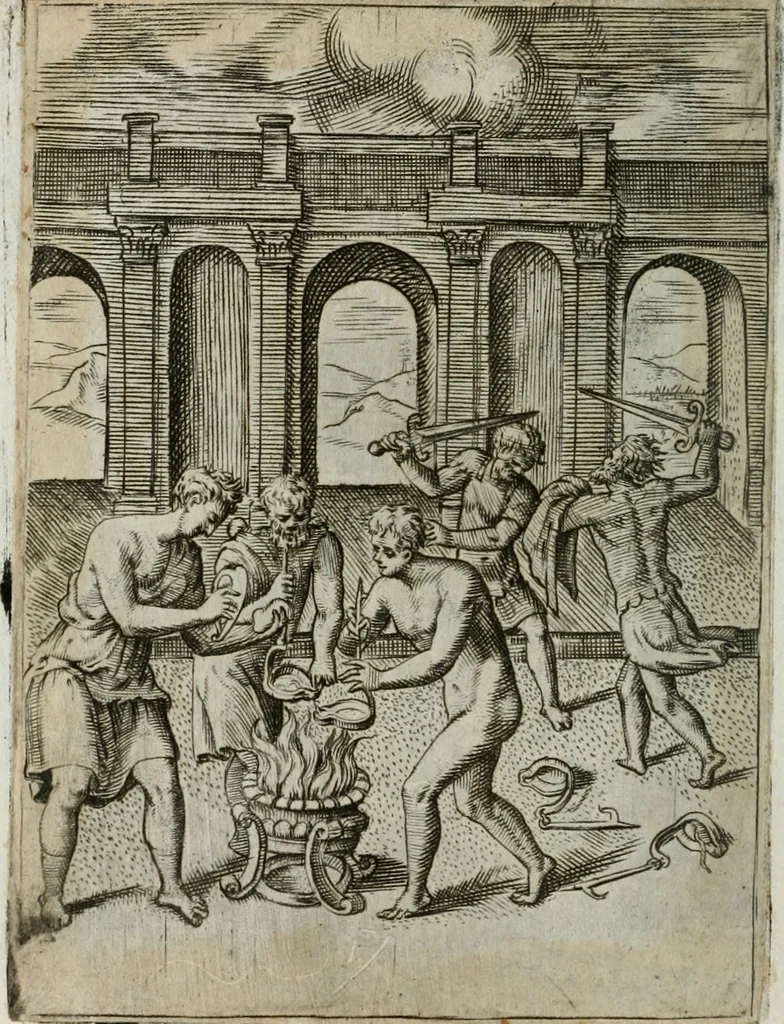 An illustration from Achillis Bocchii Bonon. Symbolicarum quaestionum, de vniuerso genere, quas serio ludebat, libri quinque, 1574, leaf 163