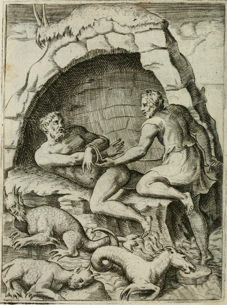 An illustration from Achillis Bocchii Bonon. Symbolicarum quaestionum, de vniuerso genere, quas serio ludebat, libri quinque, 1574, leaf 185