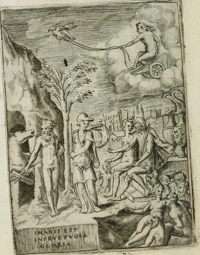 An illustration from Achillis Bocchii Bonon. Symbolicarum quaestionum, de vniuerso genere, quas serio ludebat, libri quinque, 1574, leaf 195