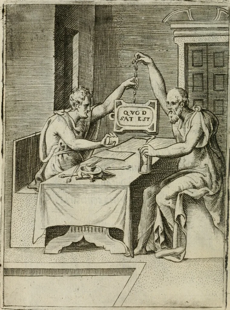 An illustration from Achillis Bocchii Bonon. Symbolicarum quaestionum, de vniuerso genere, quas serio ludebat, libri quinque, 1574, leaf 201