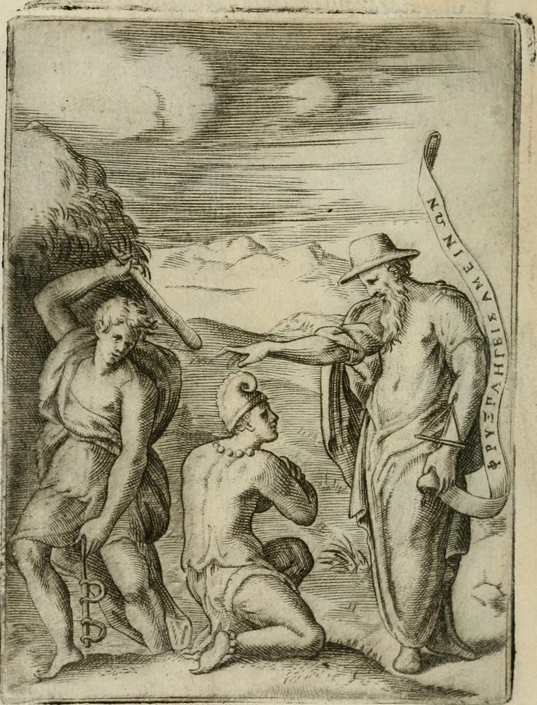An illustration from Achillis Bocchii Bonon. Symbolicarum quaestionum, de vniuerso genere, quas serio ludebat, libri quinque, 1574, leaf 203