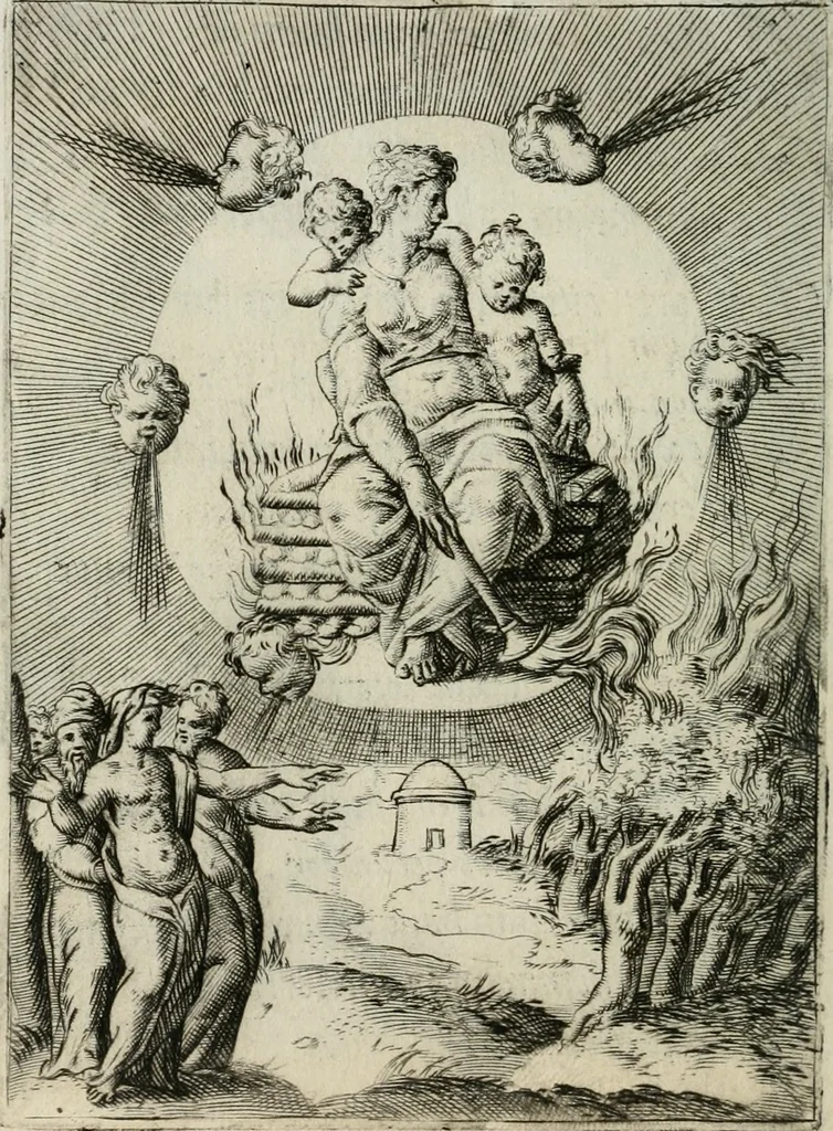 An illustration from Achillis Bocchii Bonon. Symbolicarum quaestionum, de vniuerso genere, quas serio ludebat, libri quinque, 1574, leaf 219