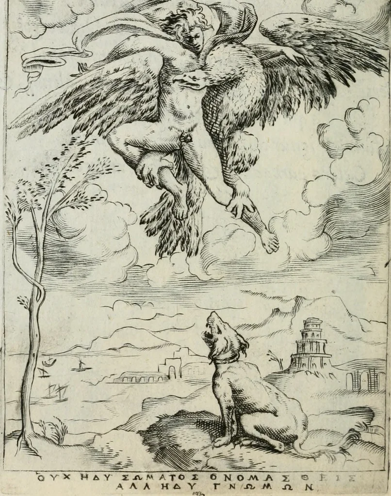 An illustration from Achillis Bocchii Bonon. Symbolicarum quaestionum, de vniuerso genere, quas serio ludebat, libri quinque, 1574, leaf 221