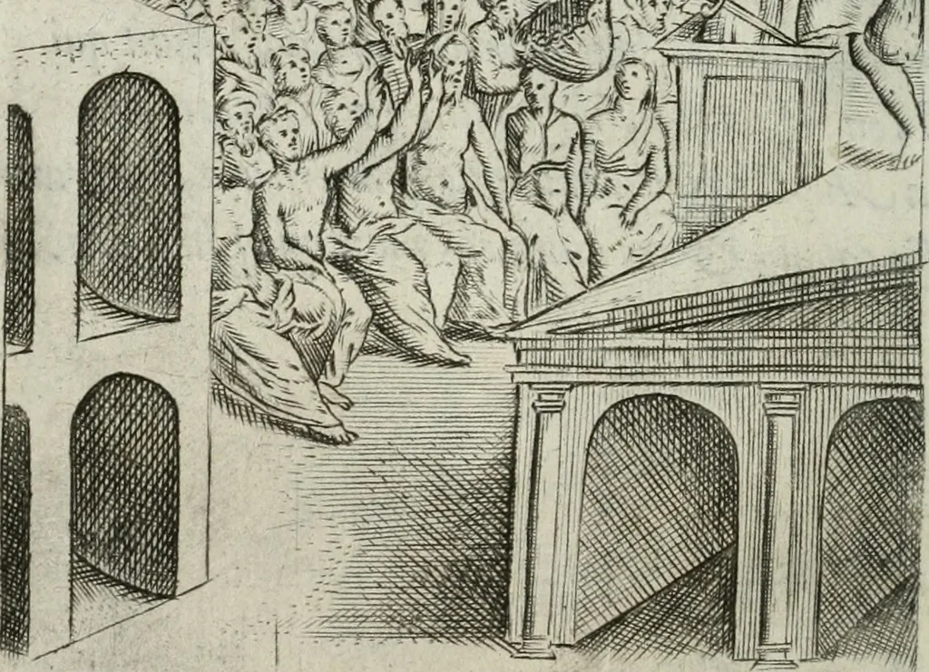 An illustration from Achillis Bocchii Bonon. Symbolicarum quaestionum, de vniuerso genere, quas serio ludebat, libri quinque, 1574, leaf 277