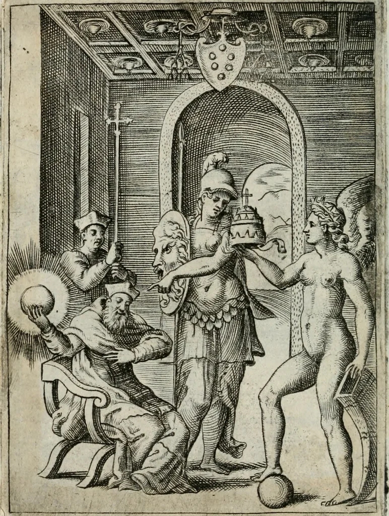 An illustration from Achillis Bocchii Bonon. Symbolicarum quaestionum, de vniuerso genere, quas serio ludebat, libri quinque, 1574, leaf 289