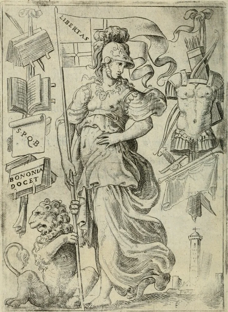 An illustration from Achillis Bocchii Bonon. Symbolicarum quaestionum, de vniuerso genere, quas serio ludebat, libri quinque, 1574, leaf 297