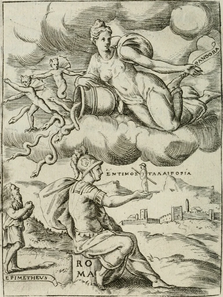 An illustration from Achillis Bocchii Bonon. Symbolicarum quaestionum, de vniuerso genere, quas serio ludebat, libri quinque, 1574, leaf 317