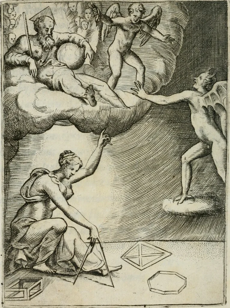 An illustration from Achillis Bocchii Bonon. Symbolicarum quaestionum, de vniuerso genere, quas serio ludebat, libri quinque, 1574, leaf 327