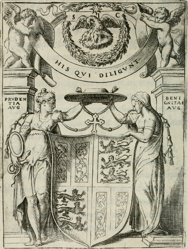 An illustration from Achillis Bocchii Bonon. Symbolicarum quaestionum, de vniuerso genere, quas serio ludebat, libri quinque, 1574, leaf 345