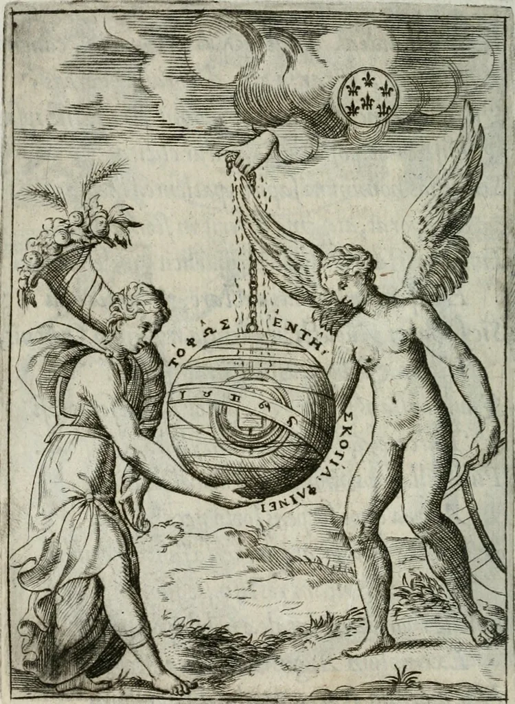 An illustration from Achillis Bocchii Bonon. Symbolicarum quaestionum, de vniuerso genere, quas serio ludebat, libri quinque, 1574, leaf 347