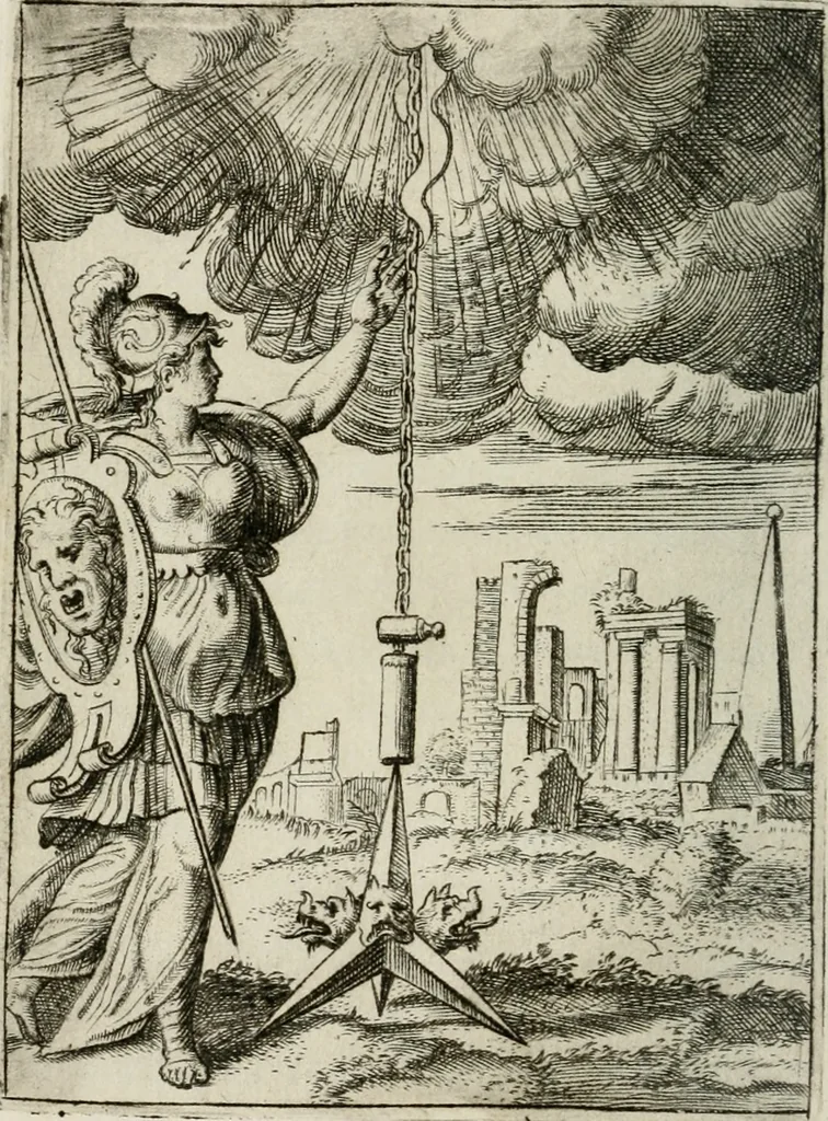 An illustration from Achillis Bocchii Bonon. Symbolicarum quaestionum, de vniuerso genere, quas serio ludebat, libri quinque, 1574, leaf 359