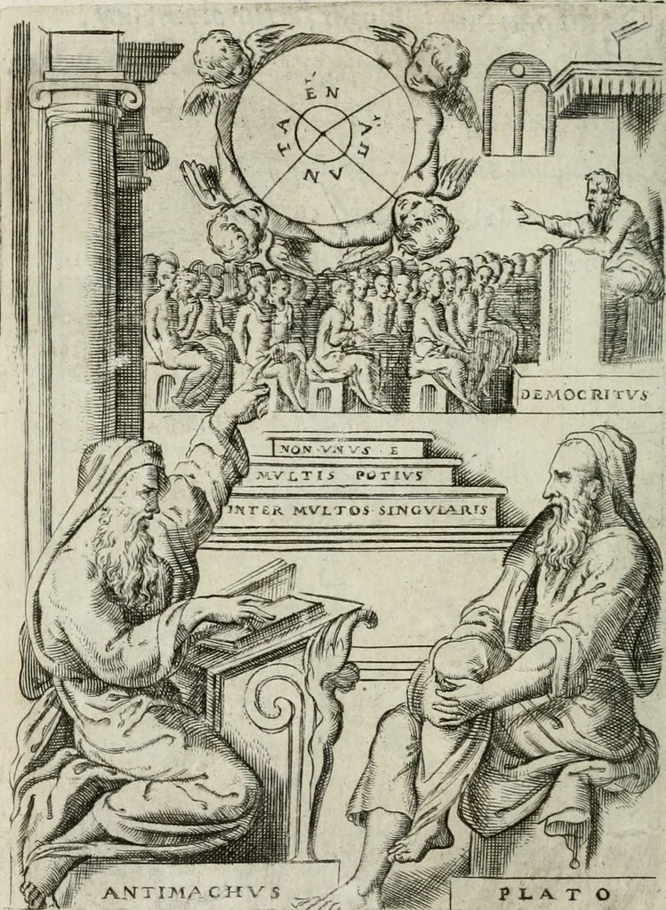 An illustration from Achillis Bocchii Bonon. Symbolicarum quaestionum, de vniuerso genere, quas serio ludebat, libri quinque, 1574, leaf 393