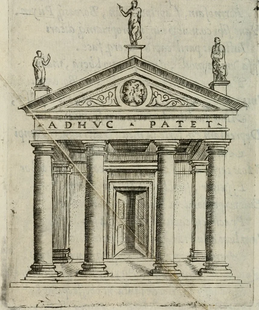 An illustration from Achillis Bocchii Bonon. Symbolicarum quaestionum, de vniuerso genere, quas serio ludebat, libri quinque, 1574, leaf 409