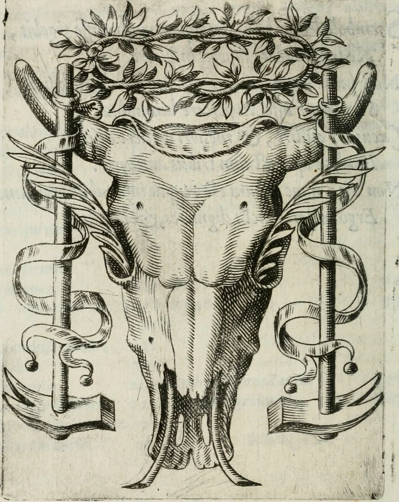 An illustration from Achillis Bocchii Bonon. Symbolicarum quaestionum, de vniuerso genere, quas serio ludebat, libri quinque, 1574, leaf 57