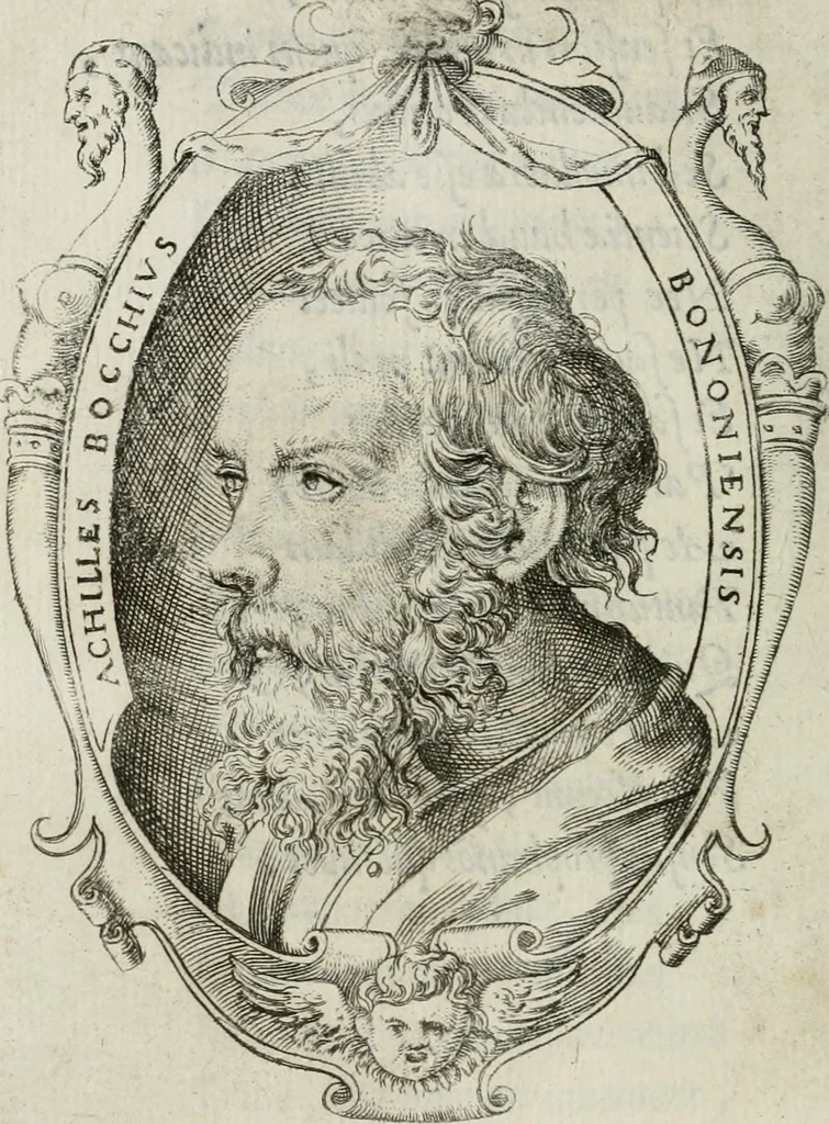 An illustration from Achillis Bocchii Bonon. Symbolicarum quaestionum, de vniuerso genere, quas serio ludebat, libri quinque, 1574, leaf 61