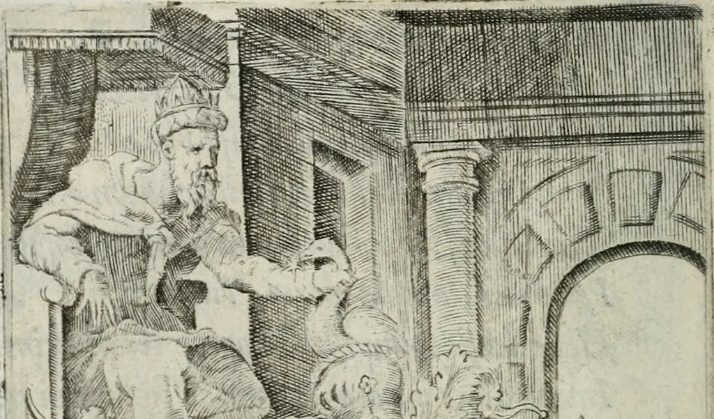 An illustration from Achillis Bocchii Bonon. Symbolicarum quaestionum, de vniuerso genere, quas serio ludebat, libri quinque, 1574, leaf 69