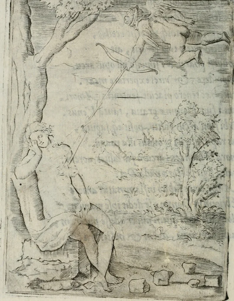 An illustration from Achillis Bocchii Bonon. Symbolicarum quaestionum, de vniuerso genere, quas serio ludebat, libri quinque, 1574, leaf 73