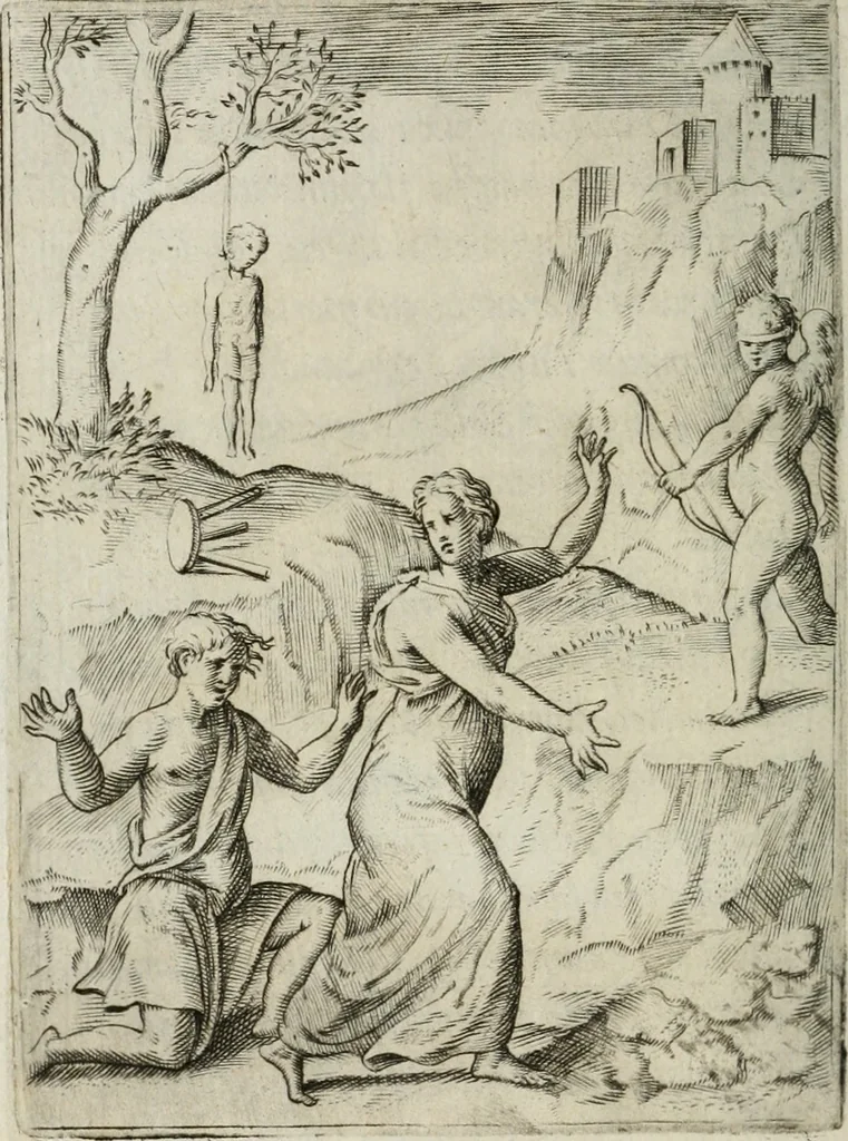 An illustration from Achillis Bocchii Bonon. Symbolicarum quaestionum, de vniuerso genere, quas serio ludebat, libri quinque, 1574, leaf 83