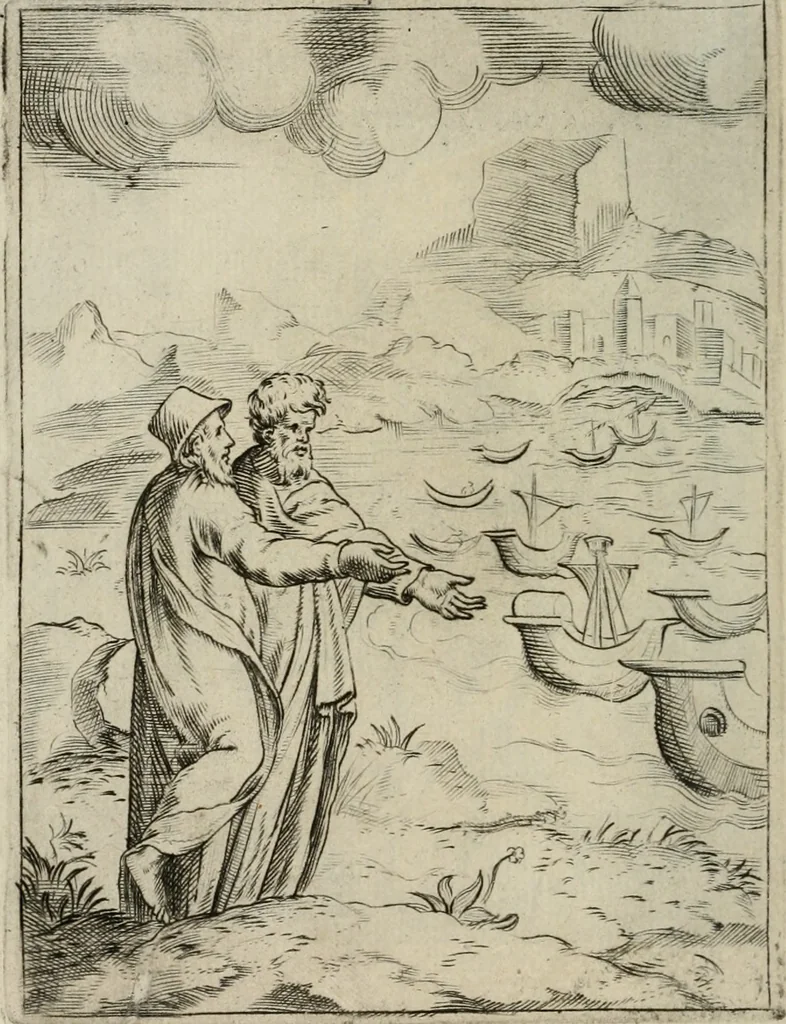 An illustration from Achillis Bocchii Bonon. Symbolicarum quaestionum, de vniuerso genere, quas serio ludebat, libri quinque, 1574, leaf 87