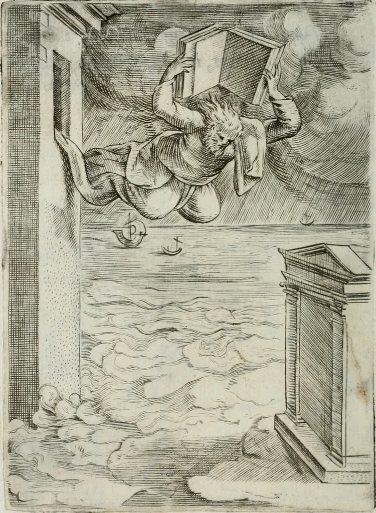 An illustration from Achillis Bocchii Bonon. Symbolicarum quaestionum, de vniuerso genere, quas serio ludebat, libri quinque, 1574, leaf 89