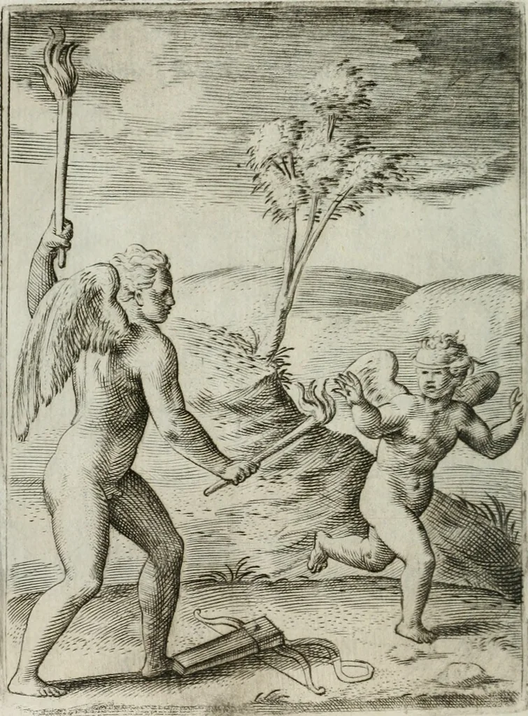 An illustration from Achillis Bocchii Bonon. Symbolicarum quaestionum, de vniuerso genere, quas serio ludebat, libri quinque, 1574, leaf 99