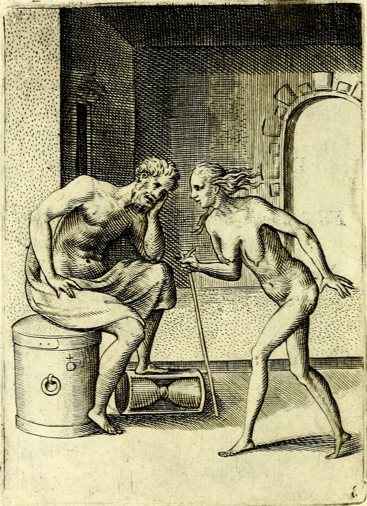An illustration from Achillis Bocchii Bonon. Symbolicarvm qvaestionvm, de vniverso genere, quas serio ludebat, libri qvinqve, 1574, leaf 103