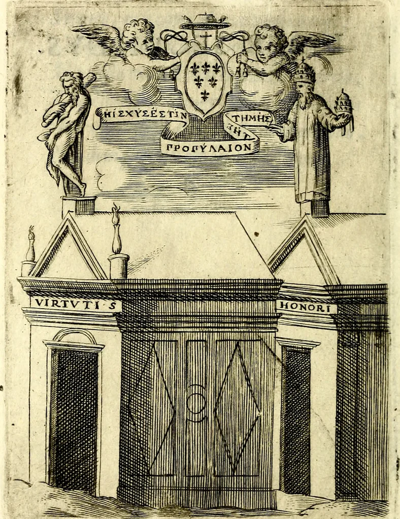 An illustration from Achillis Bocchii Bonon. Symbolicarvm qvaestionvm, de vniverso genere, quas serio ludebat, libri qvinqve, 1574, leaf 119