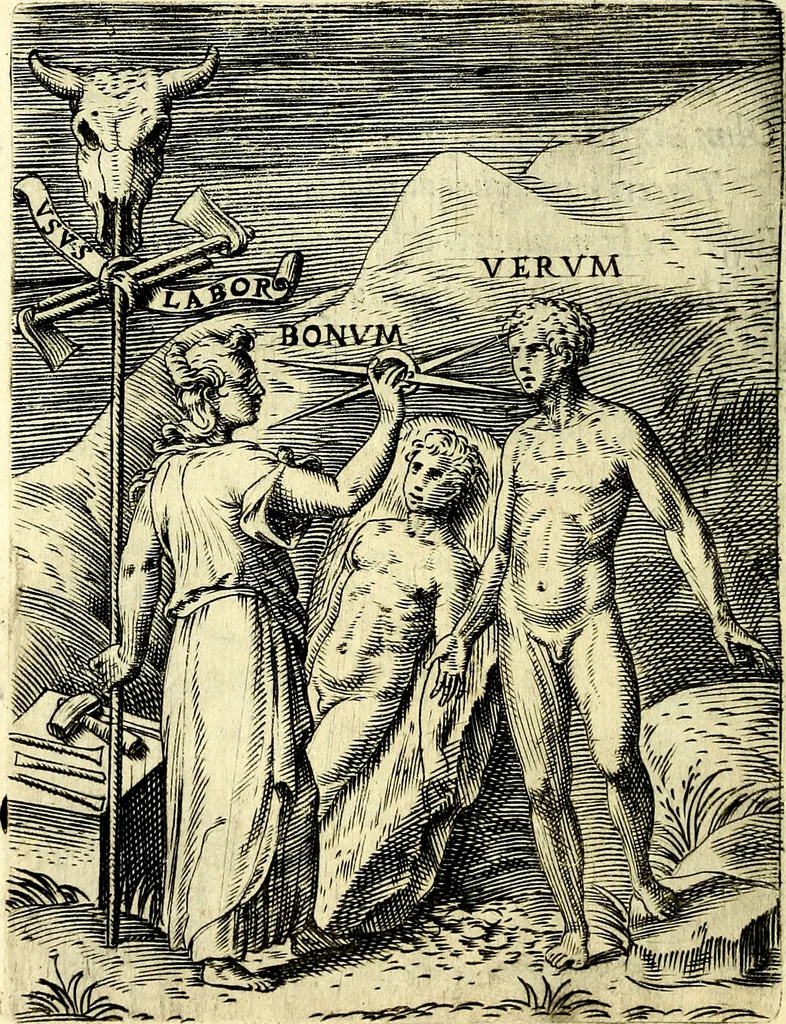 An illustration from Achillis Bocchii Bonon. Symbolicarvm qvaestionvm, de vniverso genere, quas serio ludebat, libri qvinqve, 1574, leaf 125