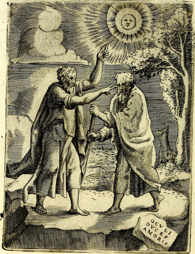 An illustration from Achillis Bocchii Bonon. Symbolicarvm qvaestionvm, de vniverso genere, quas serio ludebat, libri qvinqve, 1574, leaf 133